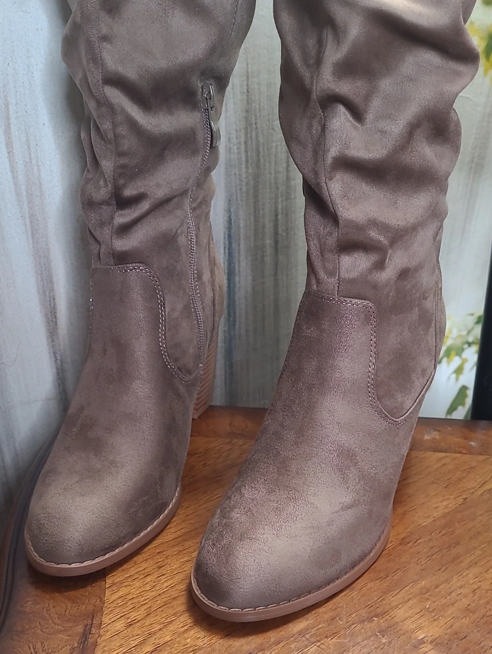 New in box! Journee Kaison Womens 8.5 Wide Calf Taupe Slouch Over the Knee Boots